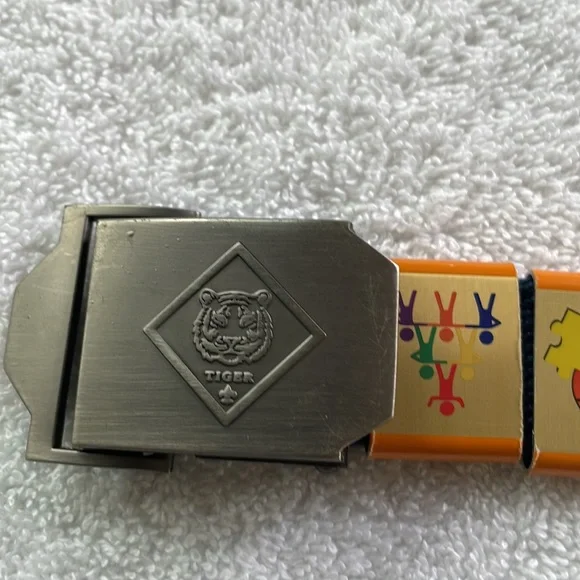 Cub Scout belt with 17 loop slider awards. Size small. - Picture 2 of 5